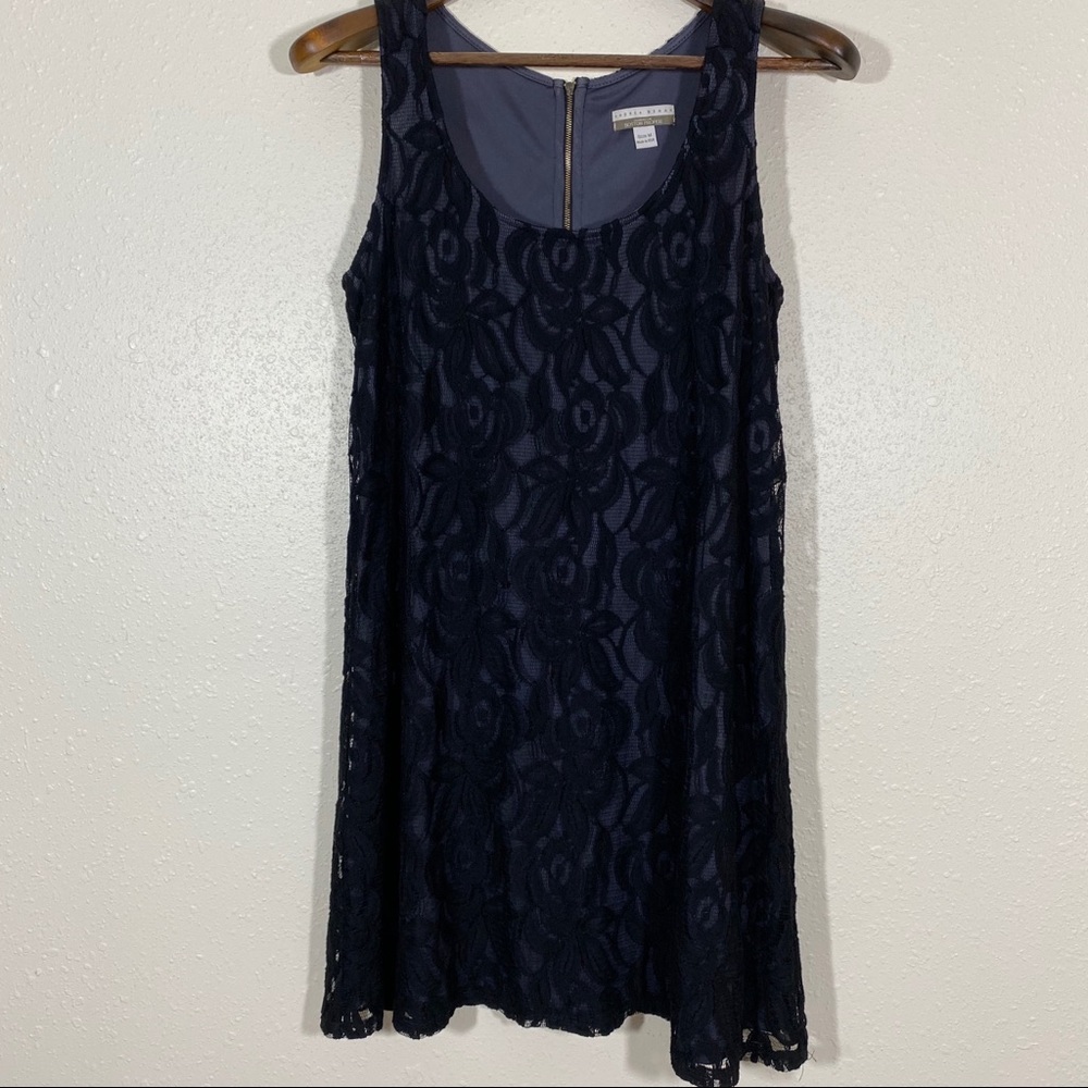 Andrea Behar Black lace Dress Lace overlay Sleeveless Mini Dress  made i…